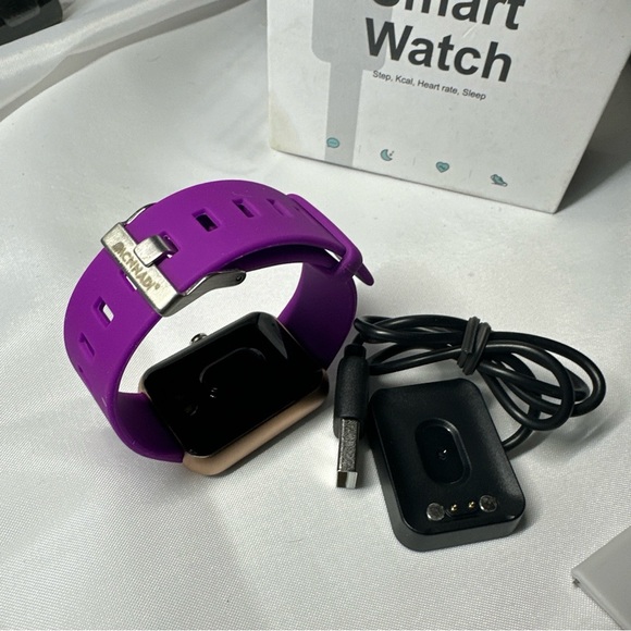 Smart watch NEW in box. Changeable bands included in pink black blue white - Picture 2 of 4